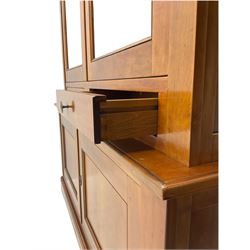 Grange Furniture cherry dresser, two glazed doors above two drawers and two cupboards