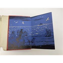 Blyton Enid: Five on Kirrin Island Again, first edition, Hodder & Stoughton, 1947, colour frontispiece, tinted plates and plain illustrations to text, pictorial endpapers, original red boards lettered in black in dust jacket (6/-, with telescope the wrong way round)