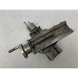 Cowells of Norwich model 90 modelmaker's lathe with handbook, the Pratt Bernard 4-jaw chuck with 4cm centre height and 7.5cm throw L44.5cm; together with an unrelated Hobbymat horizontal cross-slide with 4-way tool post (2)