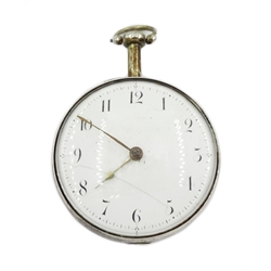  George III silver pair cased verge pocket watch by William Hayler, Chatham No. 3849, case by James Richards, London 1809  