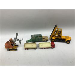 Corgi - eighteen unboxed and playworn/repainted die-cast commercial vehicles including Commer 5-Ton Wagon with drop-side trailer and two other 5-Ton wagons, Dodge Key Fargo, Jeep FC-150, two London Routemaster buses, Carrimore Trideck Transporter, two Carrimore Mark IV Transporters, Carrimore Low Loader, Ecurie Ecosse Racing Car Transporter etc (18)