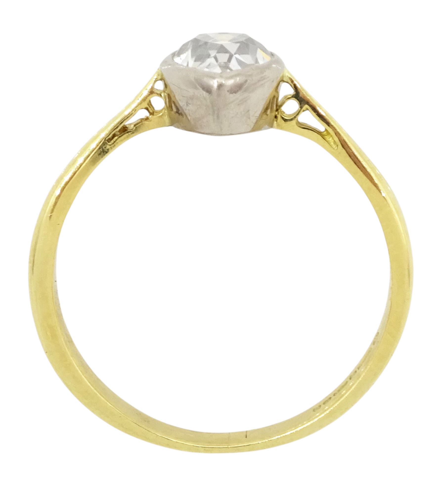 18ct gold single stone old pear cut diamond ring, Birmingham 2004, diamond approx 1.15 carat