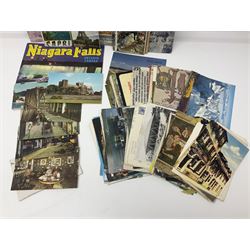 Seven pen knives, two lighters, including one Ronson example and a collection of postcards