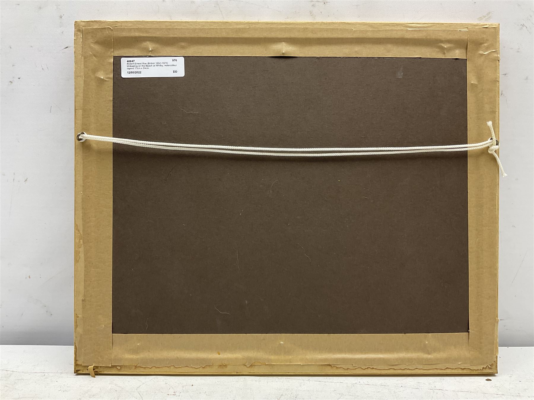 Robert Ernest Roe (British 1852-c1921): Unloading on the Beach at Whitby, watercolour signed 17cm x 24cm