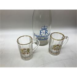 Quantity of Webb drinking glasses, together with other glassware to include Babycham glasses, three spun glass ships in bottles on stands etc
