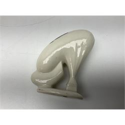 Ten WW1 crested china military models comprising submarine, four ships including Lusitania, four Zeppelins/balloons and an aircraft; various makers including Arcadian China, Swan China, Carlton China, Waterfall, Grafton China etc; various crests including Saint Neots, Great Yarmouth, Tewksbury, Swanage, Simons Town, Hull etc (10)