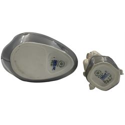 Two Royal Copenhagen figures, comprising The Little Mermaid, modelled by Edvard Eriksen, no. 4431 and Royal Copenhagen girl on stone no 4027, Little Mermaid H22cm