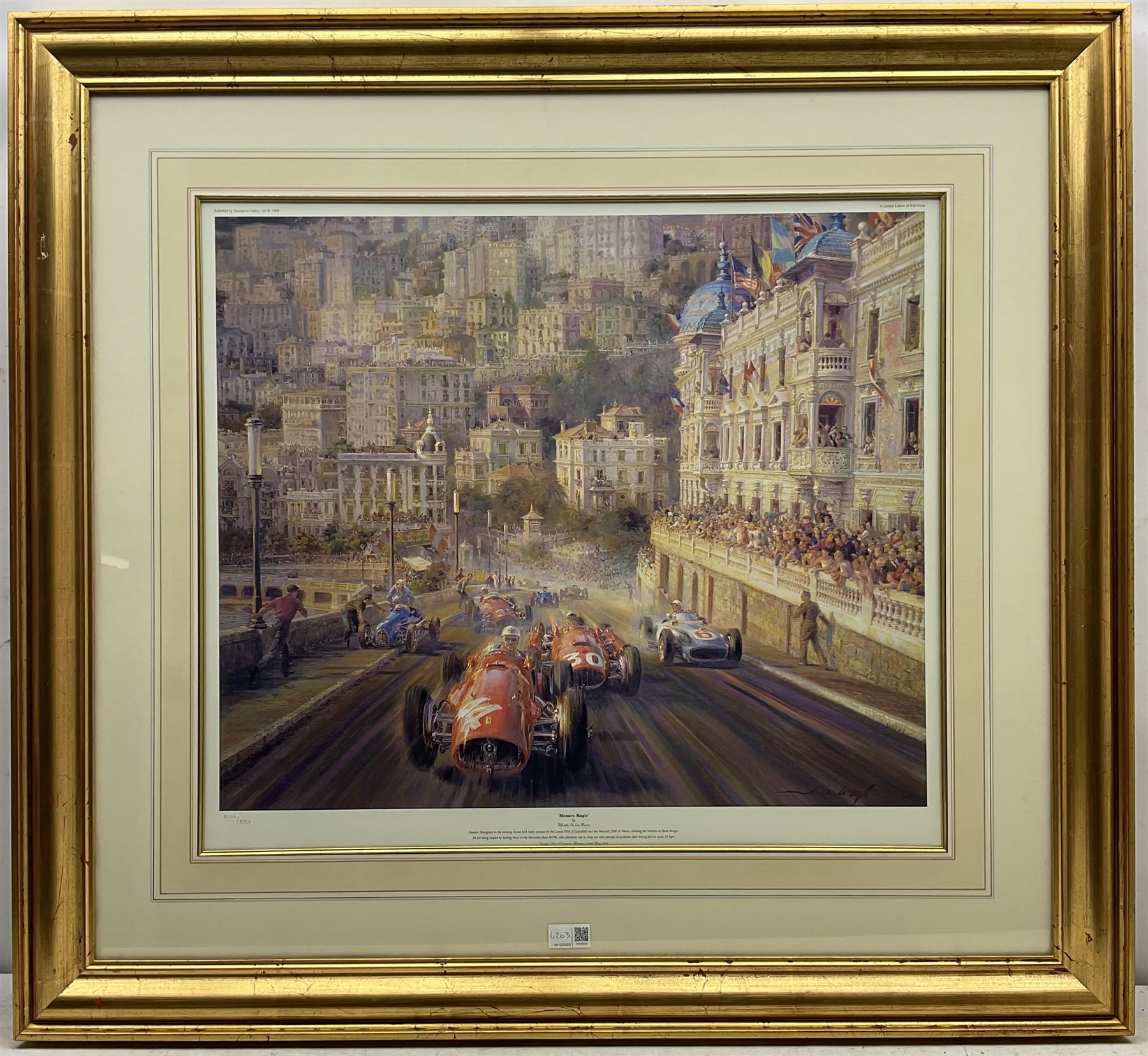Alfredo De La Maria (Uruguayan 1945-): 'Monaco Grand Prix 1929' and 'Monaco Magic', two limited edition prints 62cm x 73cm and 60cm x 68cm (2)