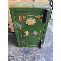 Antique Vintage Cast Iron Safe by A. P. Jordan & Co. of Wolverhampton, with key - THIS LOT IS TO BE COLLECTED BY APPOINTMENT FROM DUGGLEBY STORAGE, GREAT HILL, EASTFIELD, SCARBOROUGH, YO11 3TX