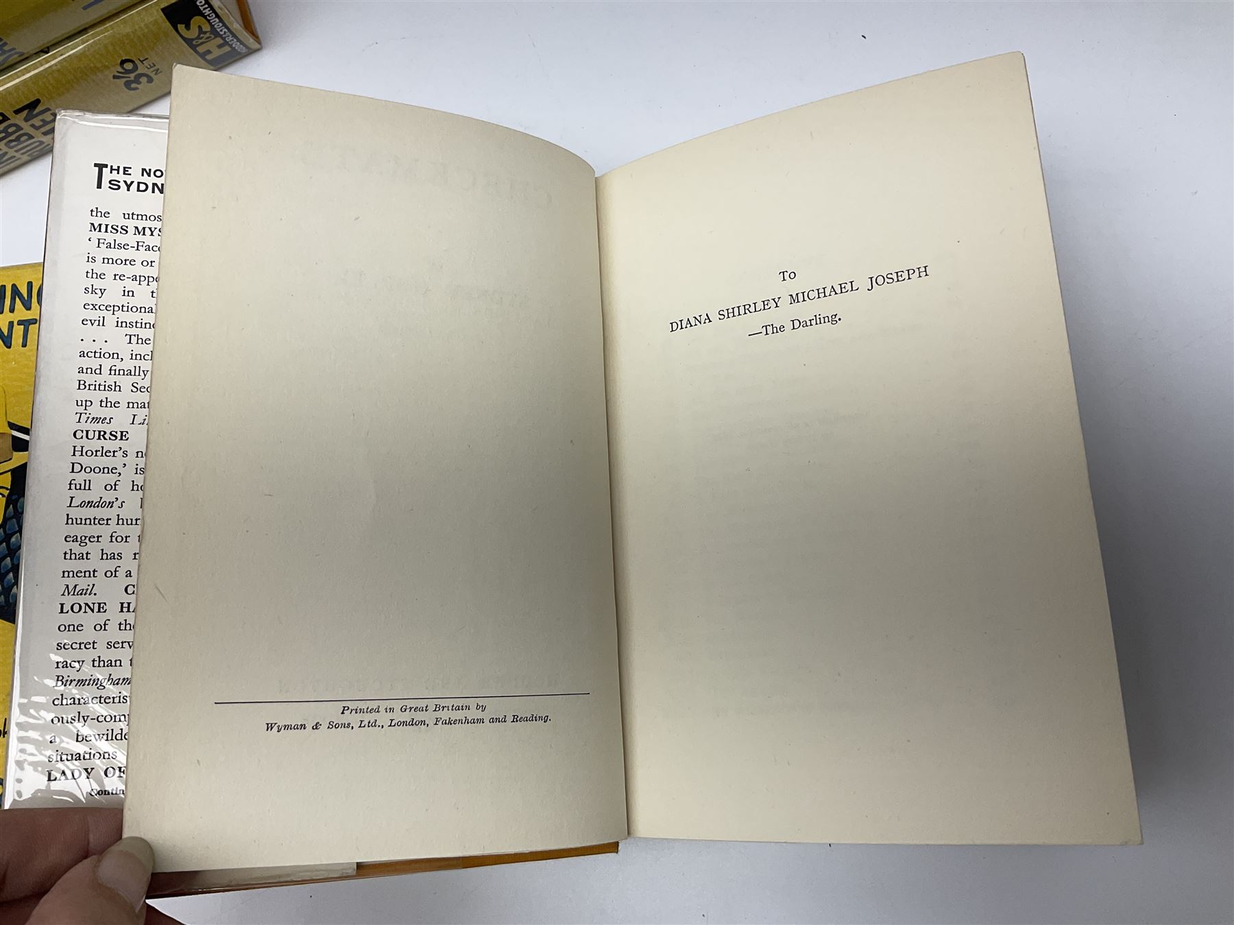 Collection of Hodder and Stoughton yellow jacket version books, to include Sydney Horler, George Goodchild, Dornford Yates, Leslie Charteris etc 