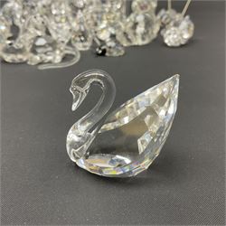 Collection of Swarovski Crystal animals, to include hedgehogs, snails, birds, mice and snakes, etc