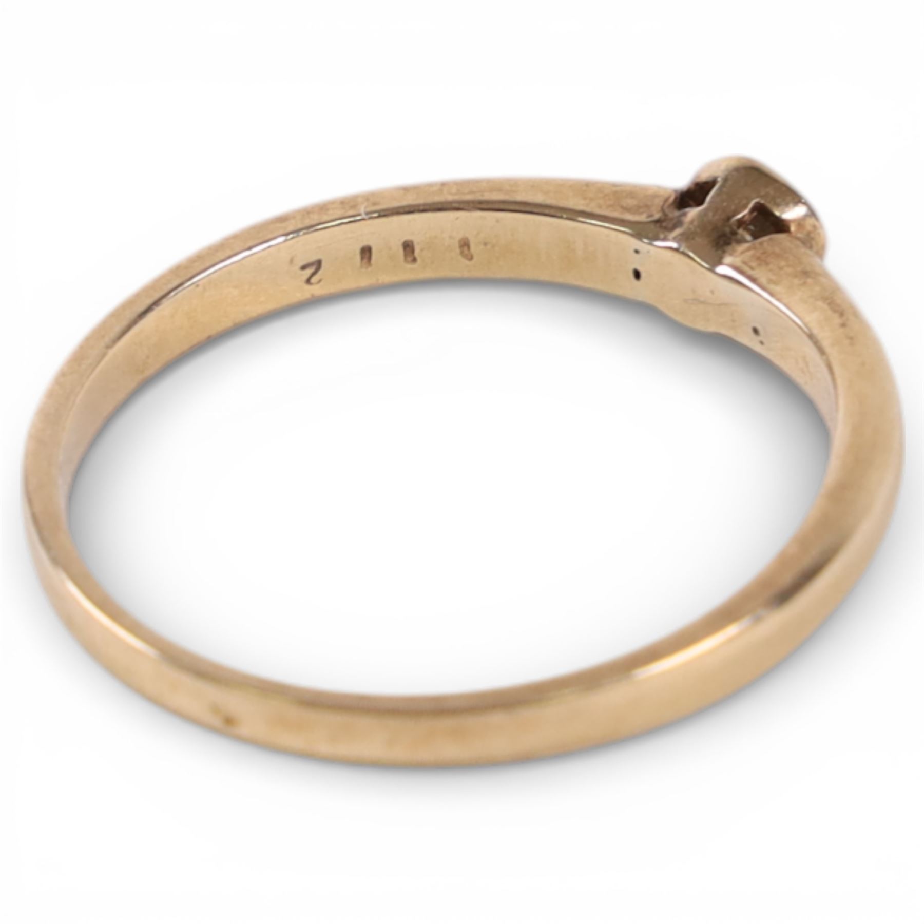 9ct gold single stone diamond ring, hallmarked