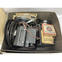 Holbeck projector, two Pathescope projectors with film, including Mail Pilot, Bean Stalk Mickey, Mickey's Pal Pluto etc