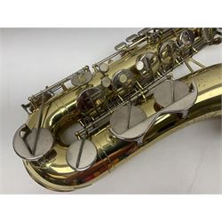 Czechoslovakian Corton tenor saxophone, probably 1970s/80s, serial no.132621; in fitted carrying case with crook and two mouthpieces