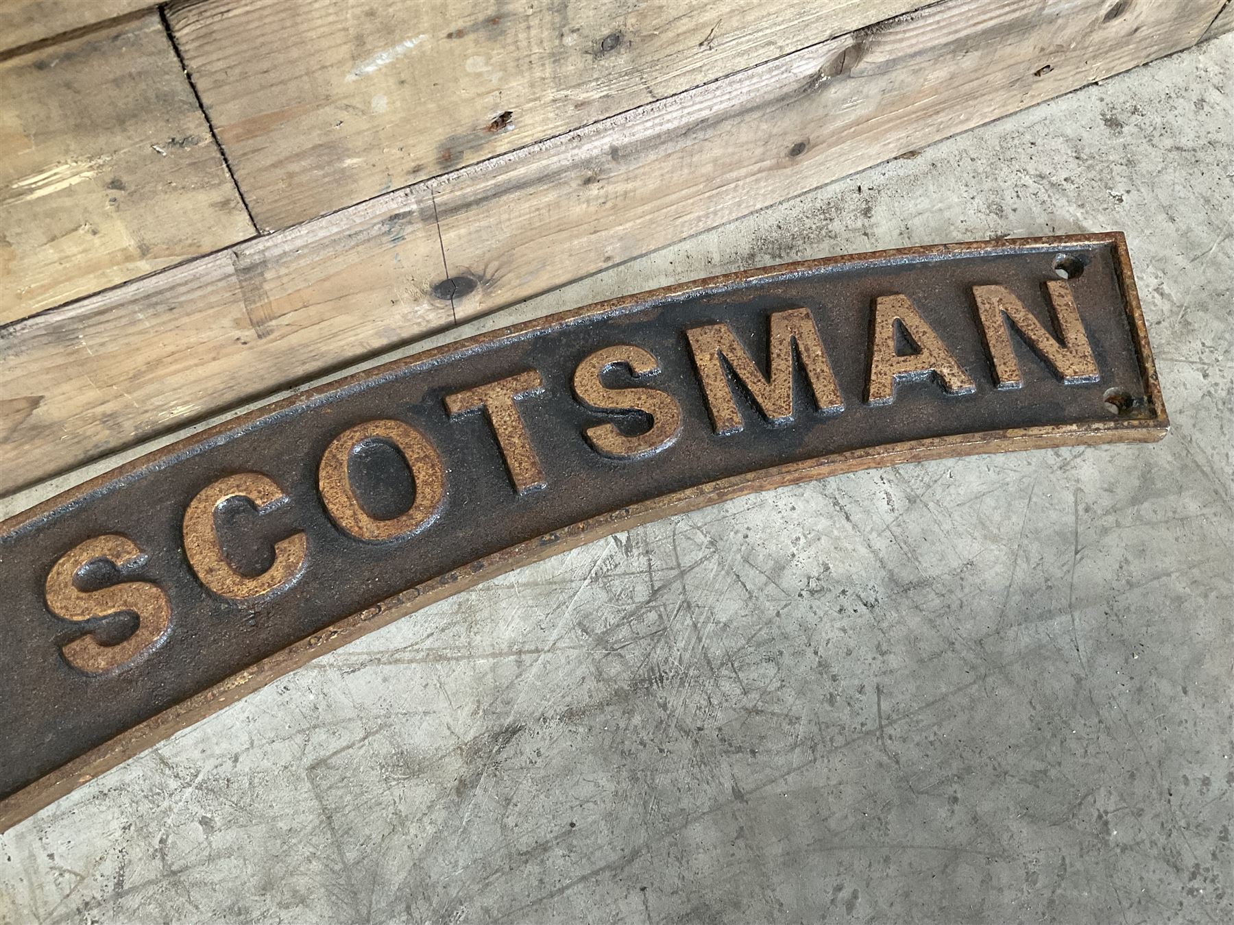 ‘Flying Scotsman’ reproduction cast iron railway sign