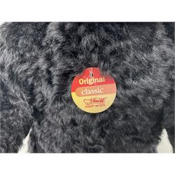Steiff Classic Teddy Bear in black mohair with working growler mechanism and red stitched detail, H42cm