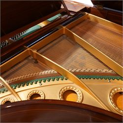 Carl Bechstein model A  grand piano serial No 44945 (1898), in a Sheraton revival mahogany case with inlaid satinwood stringing, overstrung cast iron frame raised on dual square tapering legs with brass castors, solid music desk and conforming lyre, 85 note (7 octave) A-A compass, sostenuto and sustain pedals, original action, hammers, dampers and stringing.

This item has been registered for sale under Section 10 of the APHA Ivory Act