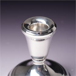  Pair of silver dressing table candlesticks with circular bases H9cm Birmingham 1993 Maker Laurence R Watson & Co