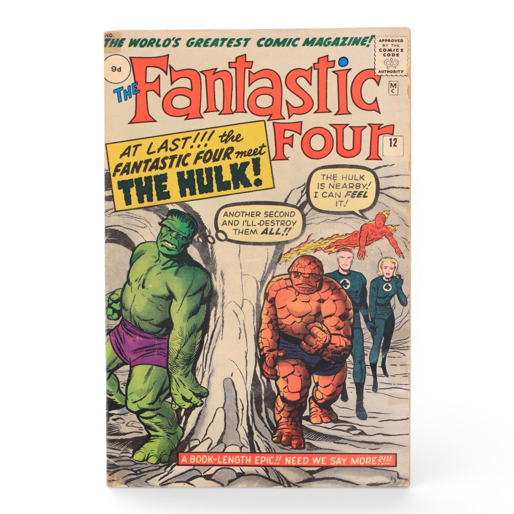 Marvel Silver Age 1963 'The Fantastic Four' issue #12 - the first meeting of The Fantastic Four and The Incredible Hulk