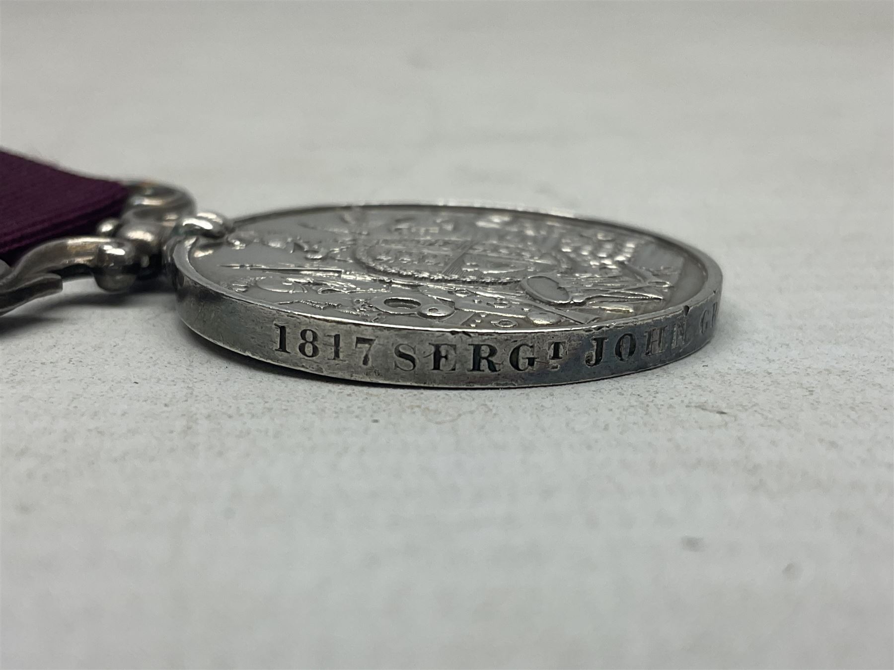 Victoria Army Long Service and Good Conduct Medal, second type reverse, awarded to 1817 Sergt. John Grant Coast R.A., with ribbon and biographical information