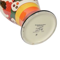 Wedgwood Bizarre by Clarice Cliff, Mei Ping vase, Farmhouse, hand painted based upon an original, limited edition 54/250, with certificate and box, H31cm 