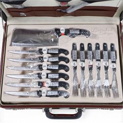 Cased Solingen steak cutlery and kitchen knife set