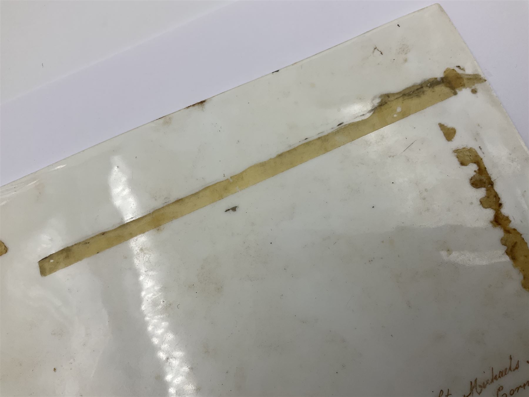 Richard Abbott: St Michael’s Mount, painted oil on porcelain plaque, with 'St Michaels Mount painted by R. Abbott', inscribed on reverse, H15cm, W19cm