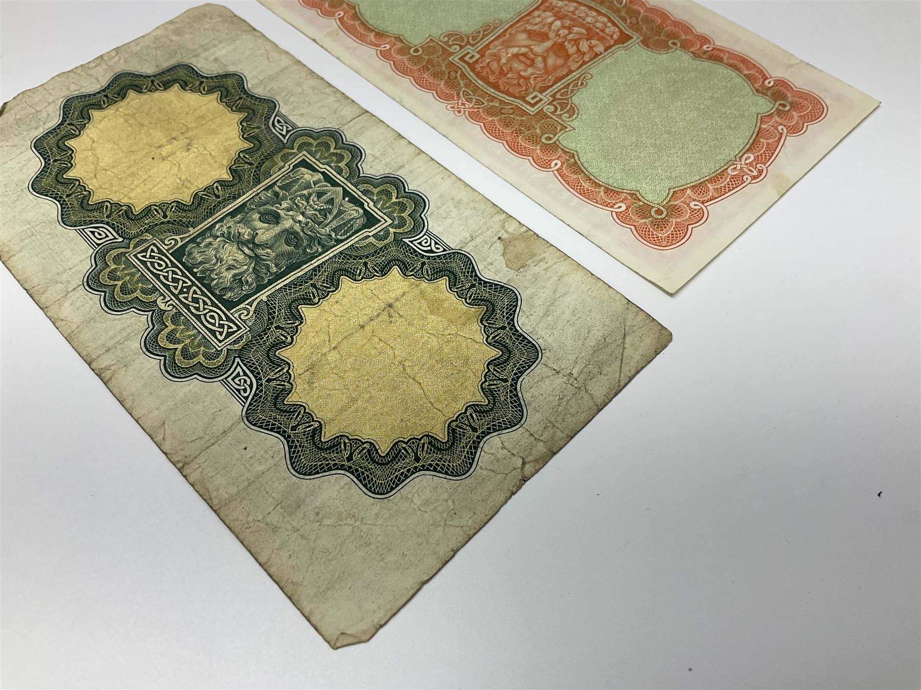 The Central Bank of Ireland one pound banknote 11.4.64 ‘46G 869736’ and ten shillings banknote 7.10.65 ‘48P 696893’