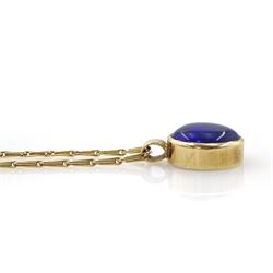 9ct gold single stone opal pendant necklace