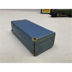 Hornby Dublo - 3-rail - Class A4 4-6-2 locomotive 'Mallard' No.60022 in BR green; in original box; and Duchess Class 4-6-2 locomotive 'Duchess of Montrose' No.46232 in BR matt green; in original plain blue box; with associated tender in plain blue box (3)