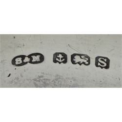 Edwardian silver christening mug by George Nathan & Ridley Hayes, Chester 1909, two silver mustard spoons markers mark P.W, Dublin 1846, six silver napkin rings, silver pierced and engraved picking fork and other flatware, all hallmarked, approx 13.8oz