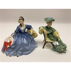 Eight Royal doulton figures, to include Elyse HN2429, Ascot HN2356, Good Friend HN2783, etc