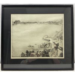 John Copley RBA (British 1875-1950): Bay of Palma - Mallorca, drypoint etching signed in pencil 25cm x 30cm