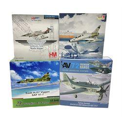 Four 1:72 scale model airplanes comprisi