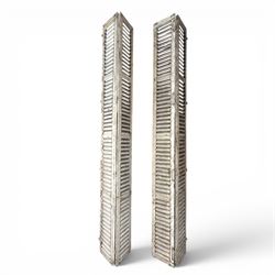 Two pairs of 19th century full height folding French Chateau louvre doors, pitch pine in c...