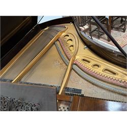 John Broadwood & Sons London - 19th century rosewood grand piano serial  No 47356 (1900-1910) overstrung cast iron frame with 88 notes, 7 octaves, Lyre with sostenuto and una-corda pedals, split-hinged key fall board and fretted music desk, case raised on three taper turned legs with brass castors, original stringing, felt, hammers, dampers and grand roller action.

This item has been registered for sale under Section 10 of the APHA Ivory Act