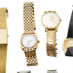 Zenith 9ct gold manual wind wristwatch, London 1948, on gilt strap, Vertex 9ct gold manual wind wristwatch, on expanding gilt strap, Tissot Camping gold-plated and stainless steel manual wind wristwatch, one other Tissot and four other wristwatches