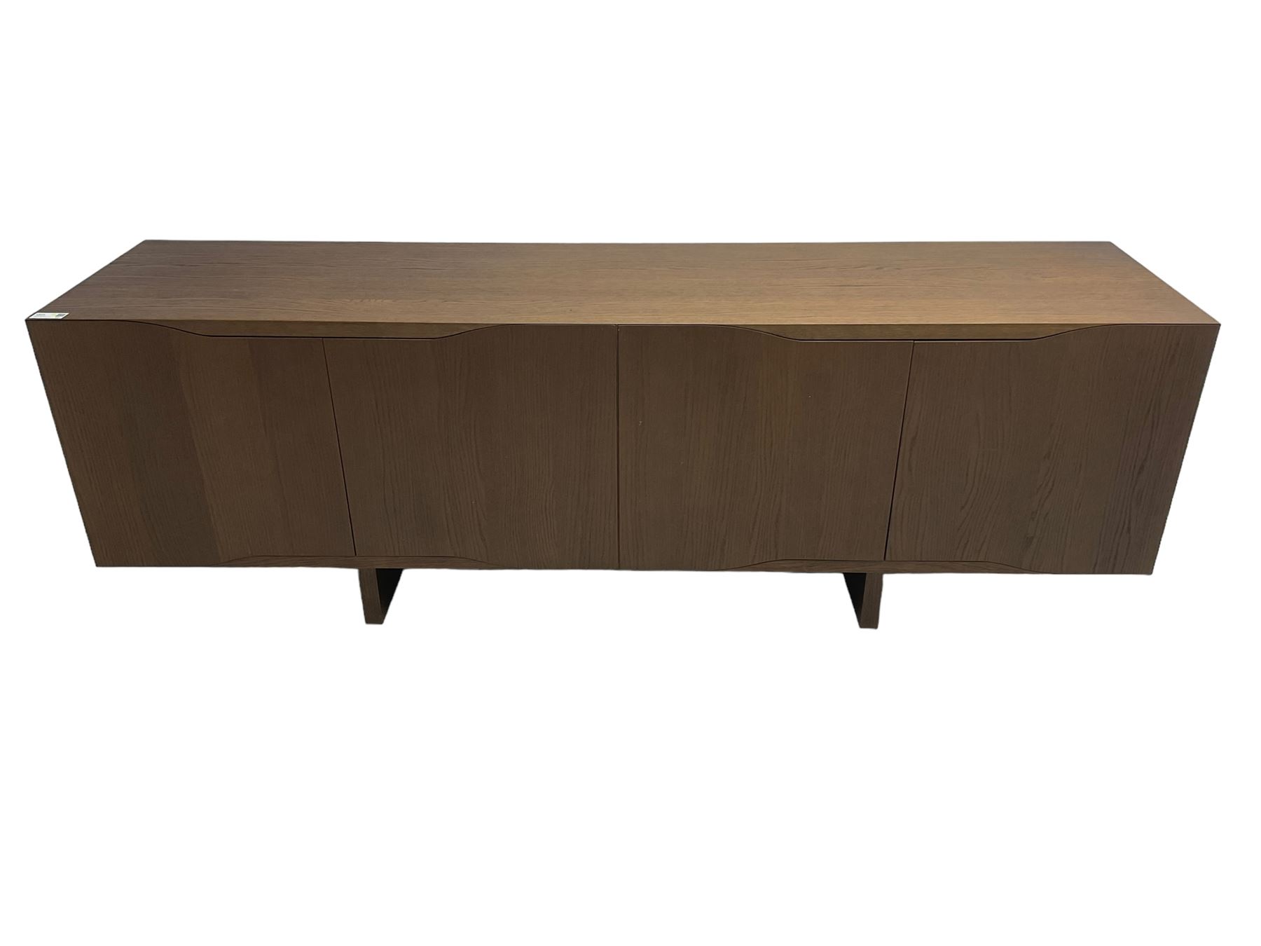 Varaschin - Jordan Italian contemporary stained oak sideboard, rectangular top over four cupboards, with push-latch action