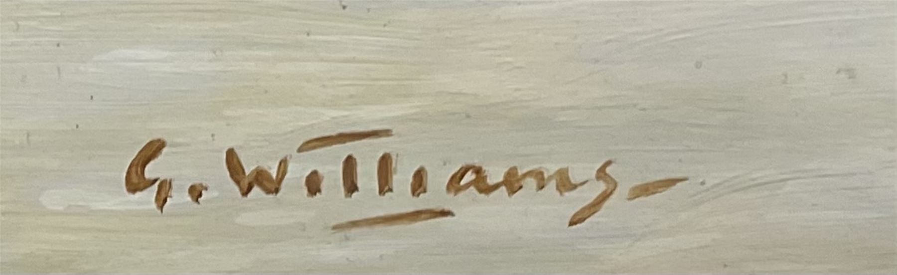 Glynn Williams (British 1955-): 'Cows Grazing by the River', oil on board signed, dated '98 on original receipt 29cm x 39cm
Provenance: with Hibbert Bros., Sheffield, label and receipt verso