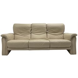 Himolla - three seat sofa upholstered in cream leather