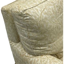 Multi-York - traditionally shaped armchair, upholstered in oak leaf and acorn patterned fabric