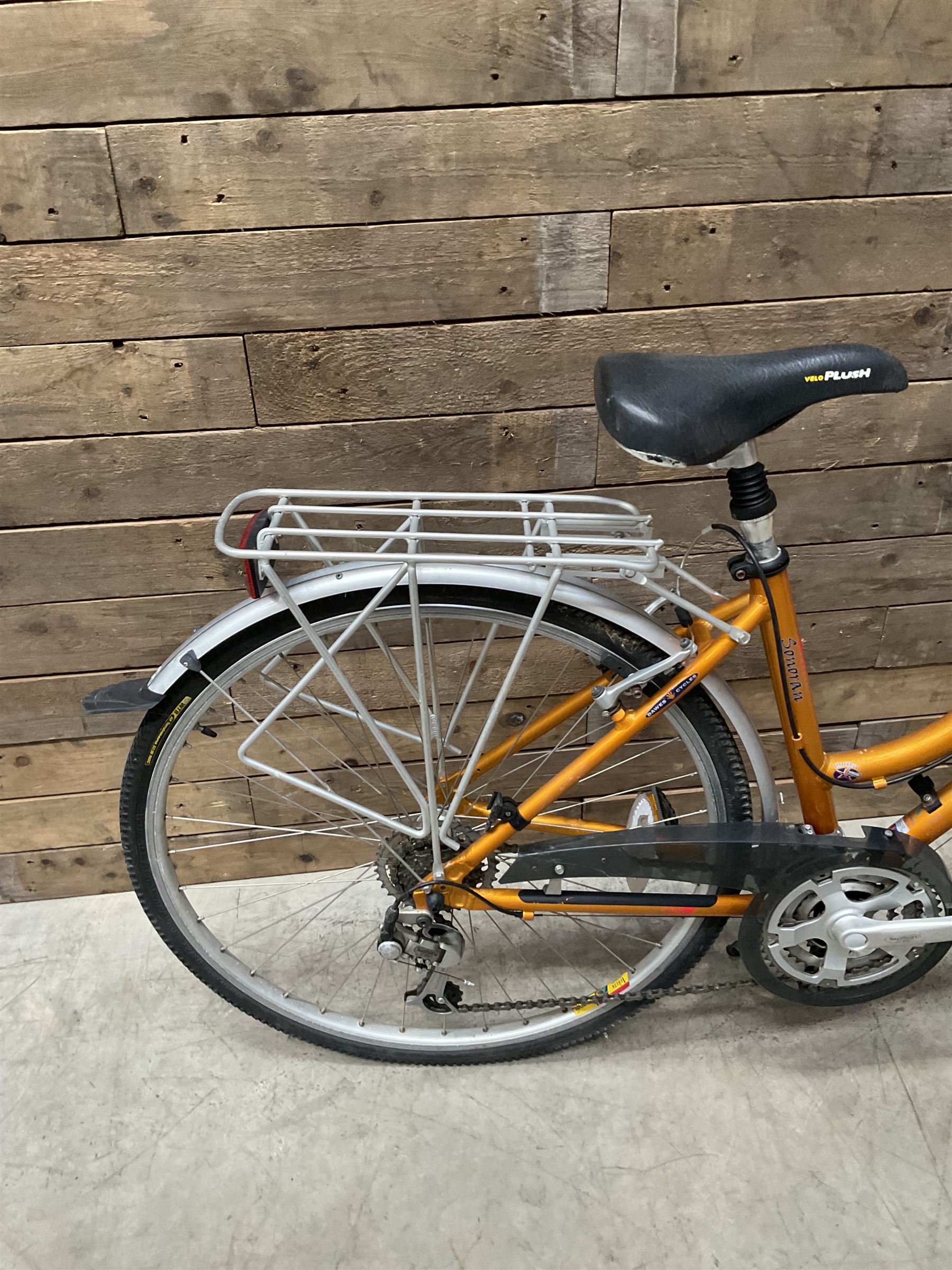 Three bicycles- man’s Falcon Storm 18 speed mountain bike; lady’s Dawes Sonoran 24 speed road bike; child’s Apollo 18 speed bike (3)