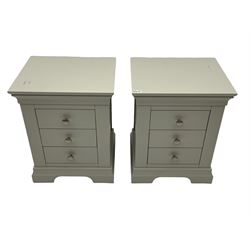 Cotswold Company - pair three drawer bedside chests
