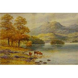  Loch Katrine, watercolour signed and inscribed by Harold Lawes (1865 - 1940) 23cm x 34.5cm  