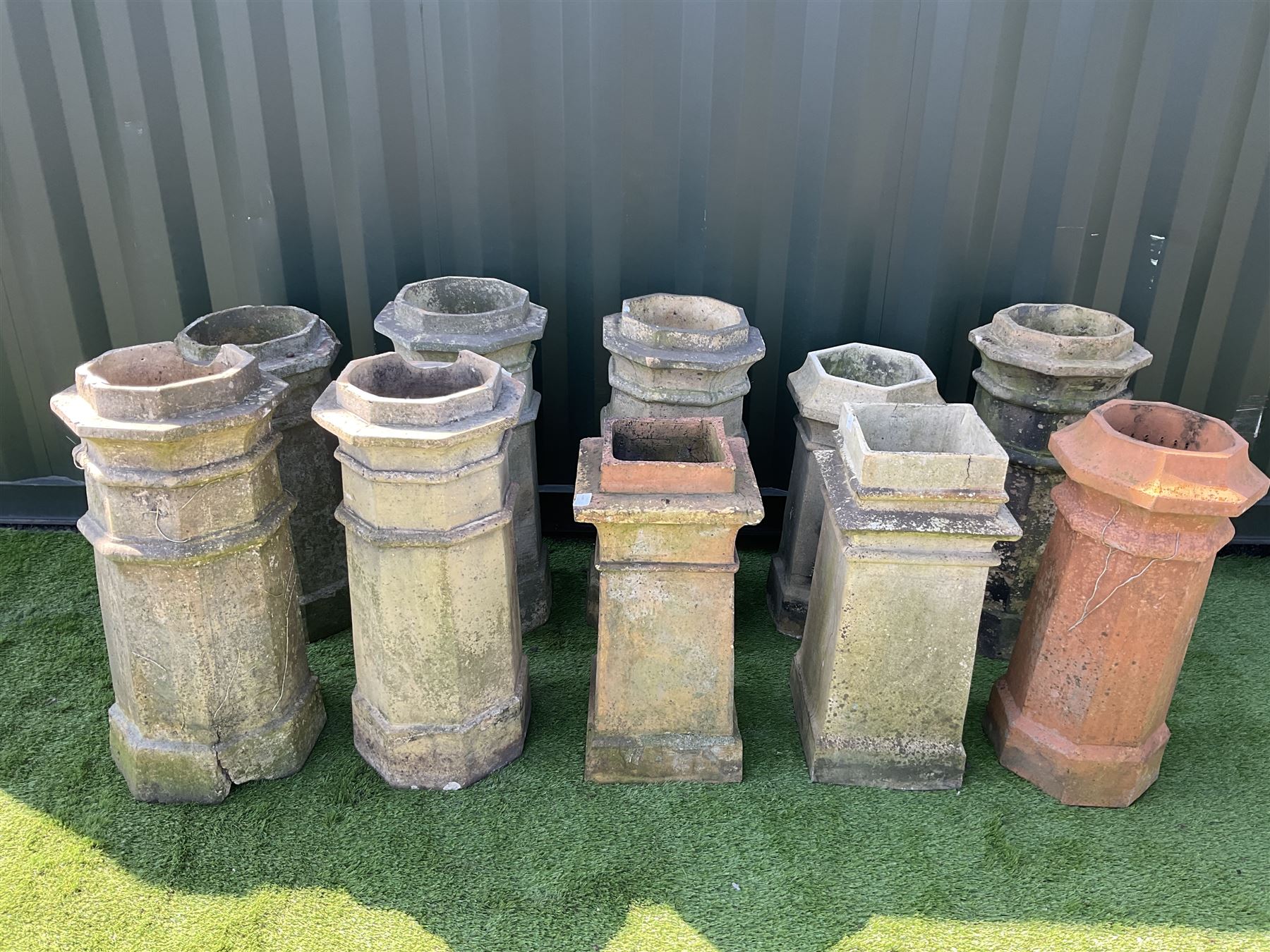 Ten Victorian terracotta chimney pots, various sizes - THIS LOT IS TO BE COLLECTED BY APPOINTMENT FROM DUGGLEBY STORAGE, GREAT HILL, EASTFIELD, SCARBOROUGH, YO11 3TX