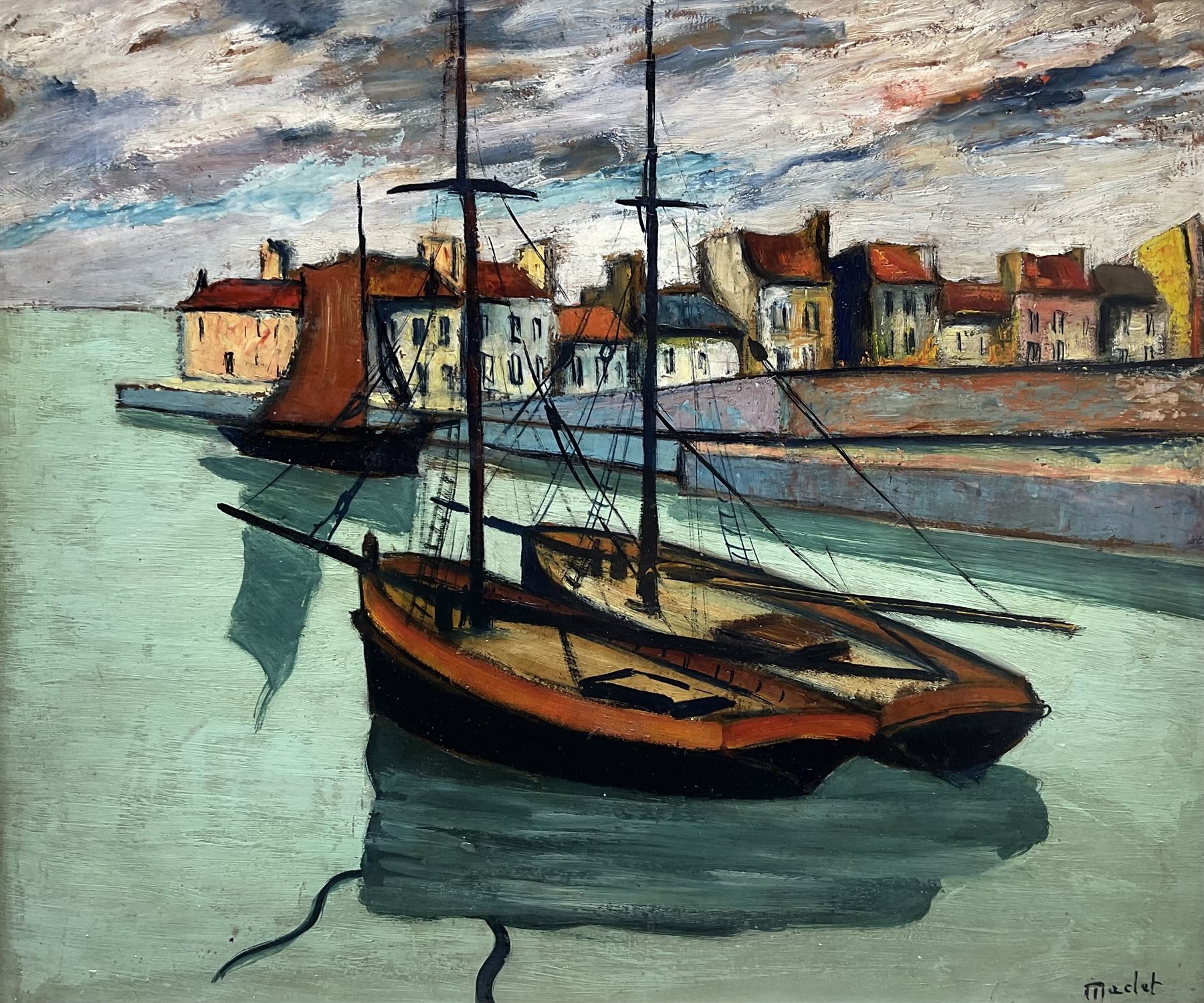 Élisée Maclet (French 1881-1962): Fishing Boats in 'Concarneau' Harbour, oil on board signed 45cm x 54cm