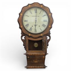 G.B. Dixon of York - drop dial wall clock, 83cm