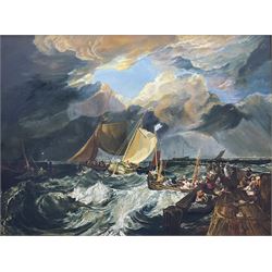 After Joseph Mallord William Turner (British 1775-1851): 'Calais Pier', oil on canvas unsigned 48cm x 63cm
