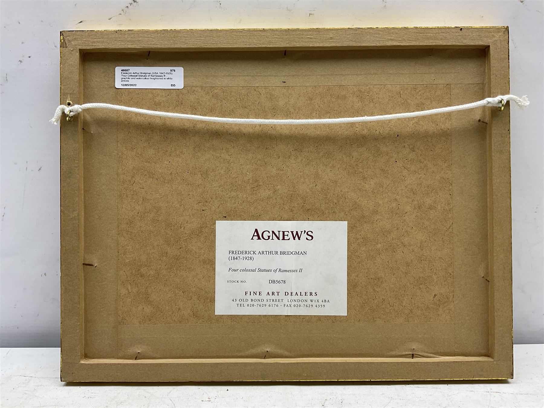 Frederick Arthur Bridgman (USA 1847-1928): 'Four Colossal Statues of Ramesses II', graphite and watercolour heightened in white annotated and dated 10th Feb.1874 authenticated with 1954 studio stamp 9.5cm x 15cm
Provenance: with Agnew's, Old Bond St., London, Stock No. DB5678, label verso