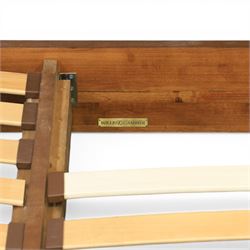 Willis & Gambier - French cherry sleigh bed, with scrolled headboard and shaped footboard, moulded frame on bracket feet, fitted with sprung wooden slats